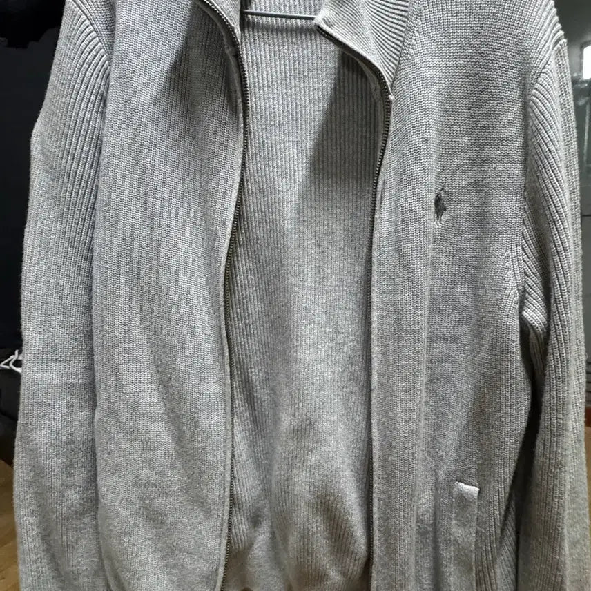 [BUNJANG] Polo Ralph Lauren Gray Knit Zip-up / 폴로 랄프로렌 그레이 니트 집업