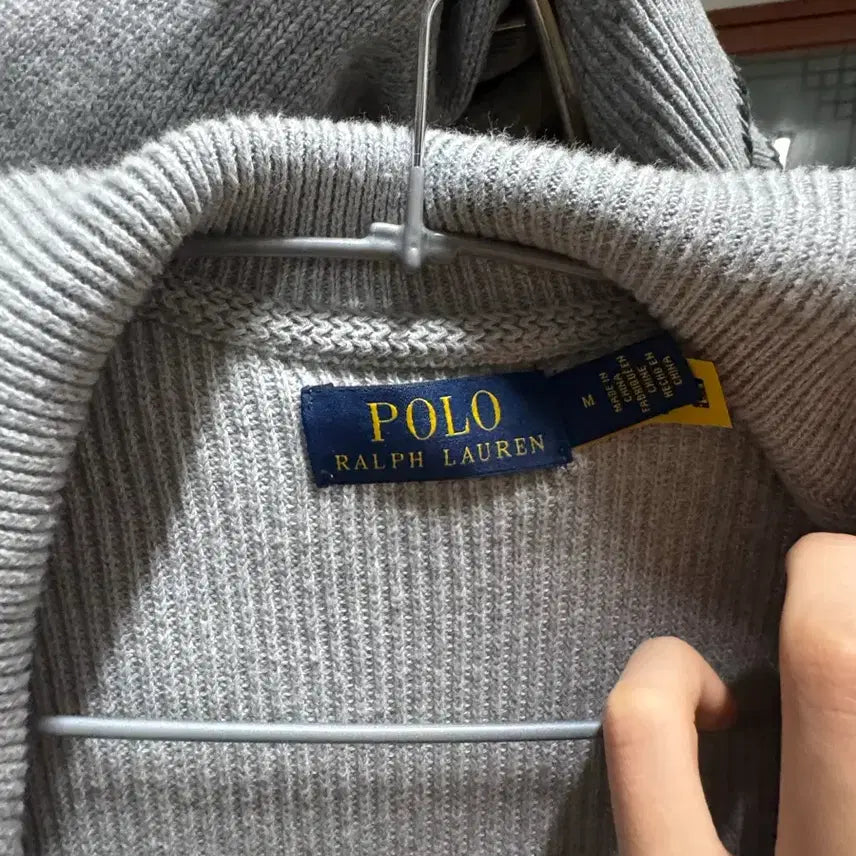[BUNJANG] Polo Ralph Lauren Gray Knit Zip-up / 폴로 랄프로렌 그레이 니트 집업