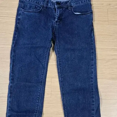 [BUNJANG] Collared Short Sleeve Knit + Back Pocket Ribbon Denim Pants Set / 카라 반팔니트+뒷포켓 리본 데님팬츠(M) SET