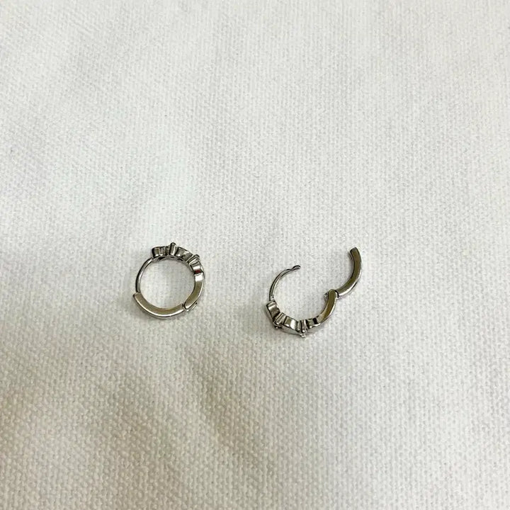[BUNJANG] Heart Shape Ring Earrings / 새상품 하트 쉐잎 링 귀걸이