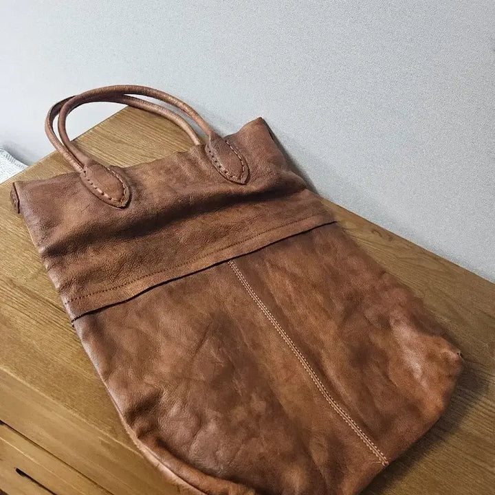 [BUNJANG] Italian Leather Big Shoulder Bag / 이태리 소가죽 빅백 숄더백