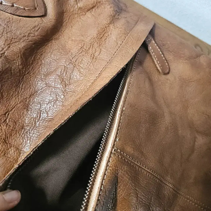 [BUNJANG] Italian Leather Big Shoulder Bag / 이태리 소가죽 빅백 숄더백