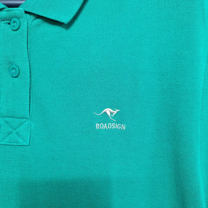 [BUNJANG] Road Sign Emerald Green Collared T-Shirt (Women&