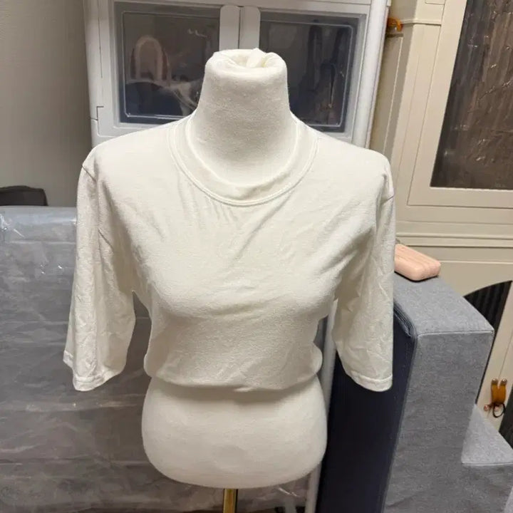 [BUNJANG] Ivory Waist Tie Short Sleeve T-shirt / 아이보리 허리끈 반팔티