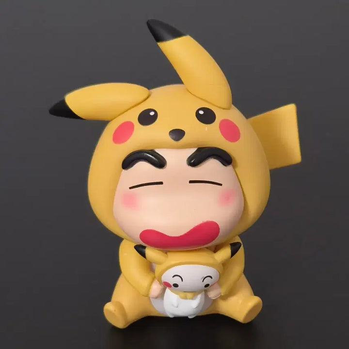 [BUNJANG] Crayon Shin-chan &amp; Snowball Pikachu Ver. Figure / 8.3cm 짱구 피규어 피카츄 짱구와 흰둥이