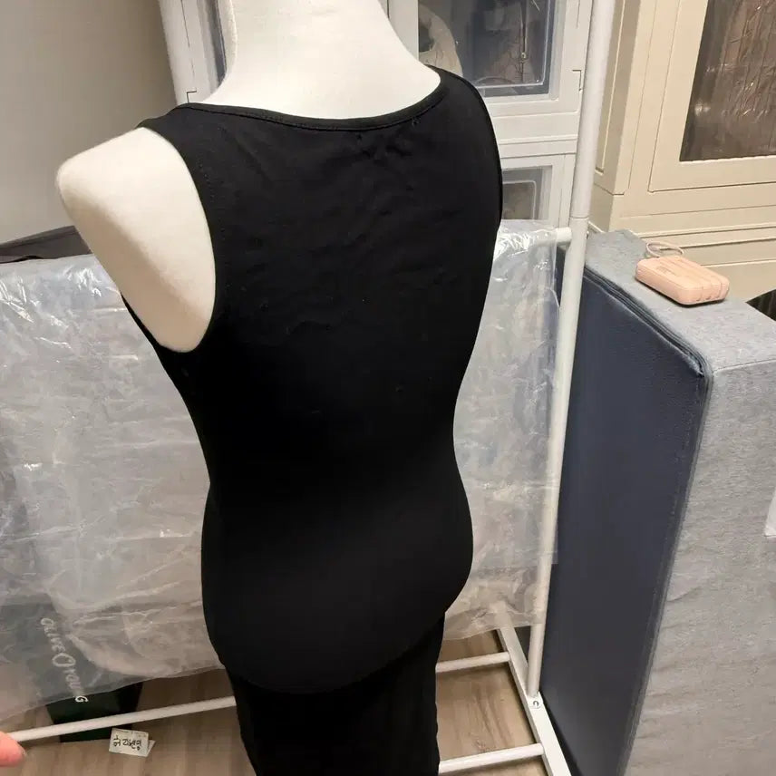 [BUNJANG] Black Sleeveless Buckle Mini Dress / 블랙 슬리브리스 버클 미니 원피스