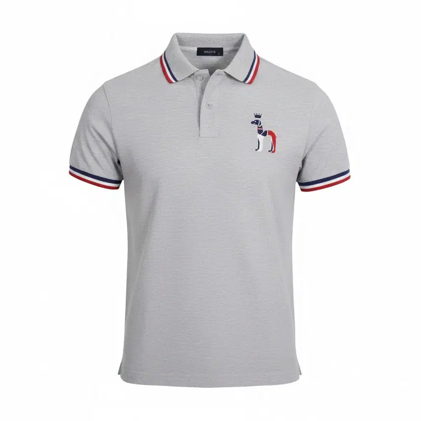 [BUNJANG] Hazzys Logo Tri-Stripe Short Sleeve Polo Shirt / 남성95 / 헤지스 로고 삼선 반팔카라티GR 28-17