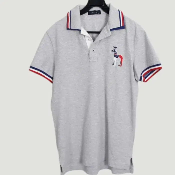 [BUNJANG] Hazzys Logo Tri-Stripe Short Sleeve Polo Shirt / 남성95 / 헤지스 로고 삼선 반팔카라티GR 28-17