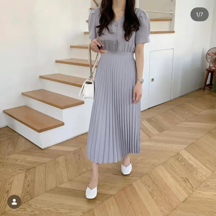 [BUNJANG] Merriaround Linda Pleated Dress / 메리어라운드 린다 플리츠 원피스 하객룩