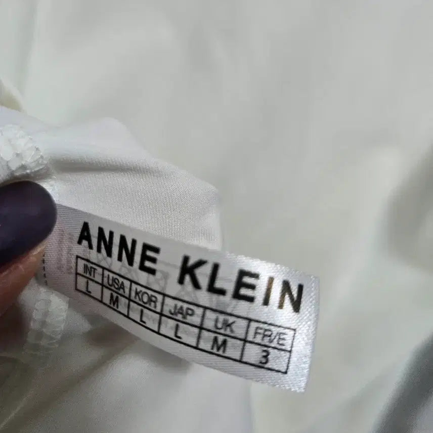 [BUNJANG] Anne Klein White Lace Long Sleeve Blouse - Size L / 앤클라인 화이트 레이스 긴팔 블라우스 L 새상품