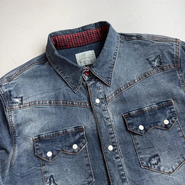 [BUNJANG] Buckaroo Western Two-Pocket Denim Shirt / 버커루 웨스턴 투포켓 데님 셔츠