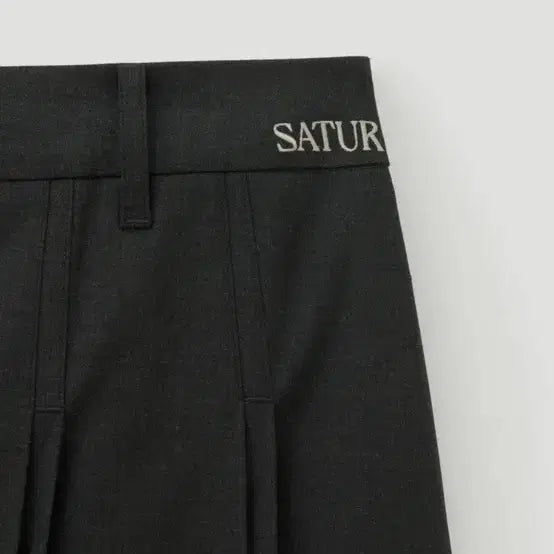 [BUNJANG] Setter Button Pleated Midi Skirt (Charcoal) / 세터 버튼 플리츠 미디 스커트 (차콜)