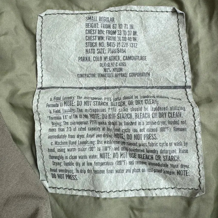[BUNJANG] US Military OG Woodland Gore-Tex Parka Jacket / 미군 OG 우드랜드 고어텍스 파카 자켓