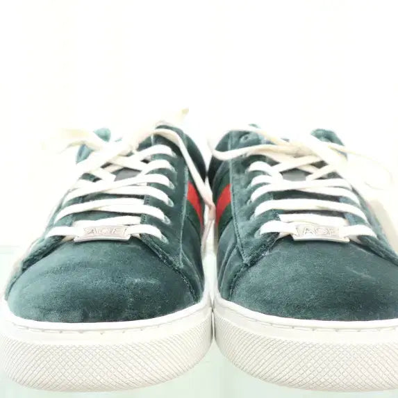 [SOLD OUT] 구찌 미사용 새상품 에이스 스퀘어 웹 벨벳 스니커즈 757893 백화점