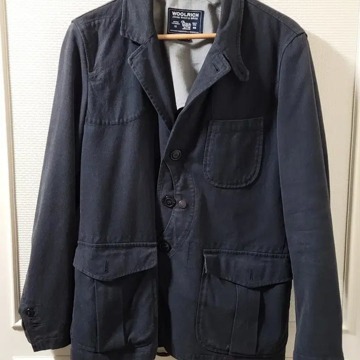 [BUNJANG] Woolrich Navy Cotton Blend Safari Jacket / 울리치 네이비 면 혼방 네이비 사파리 자켓 M 사이즈