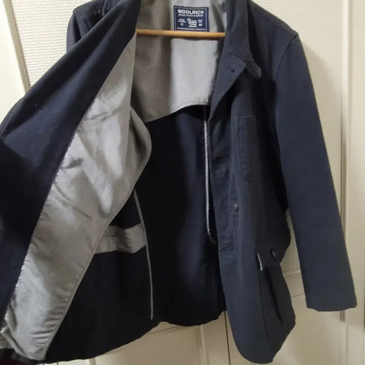 [BUNJANG] Woolrich Navy Cotton Blend Safari Jacket / 울리치 네이비 면 혼방 네이비 사파리 자켓 M 사이즈