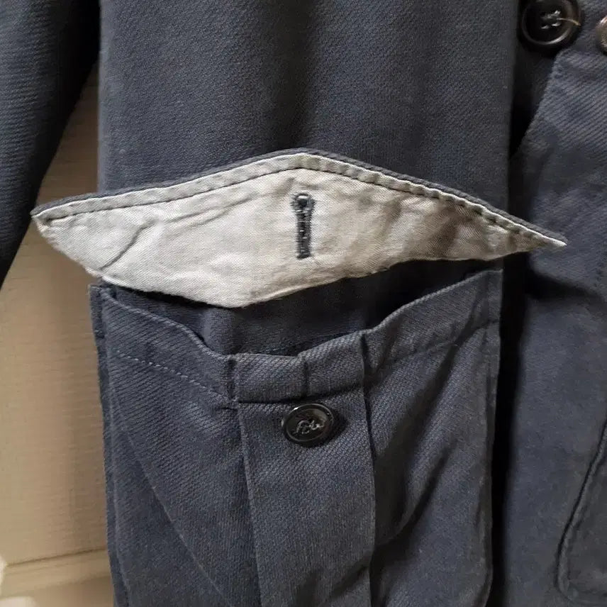 [BUNJANG] Woolrich Navy Cotton Blend Safari Jacket / 울리치 네이비 면 혼방 네이비 사파리 자켓 M 사이즈