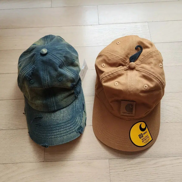 [BUNJANG] Carhartt Denim and Brown Ball Cap / 칼하트 볼캡, 워싱 데님 볼캡