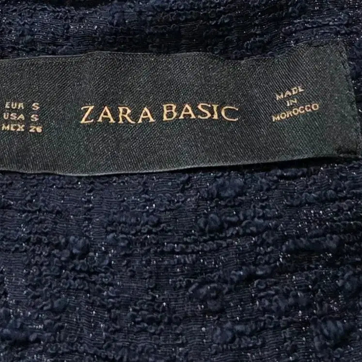 [BUNJANG] ZARA Tweed Navy Jacket S / 자라 트위드 네이비 자켓 S
