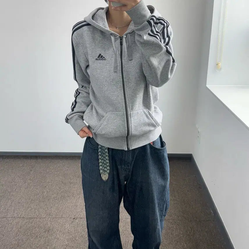 [SOLD OUT] Adidas 아디다스 블랙 트랙탑 그레이 후드집업