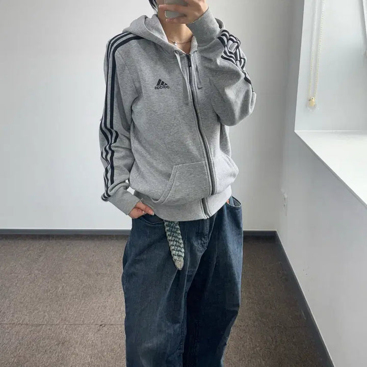 [SOLD OUT] Adidas 아디다스 블랙 트랙탑 그레이 후드집업