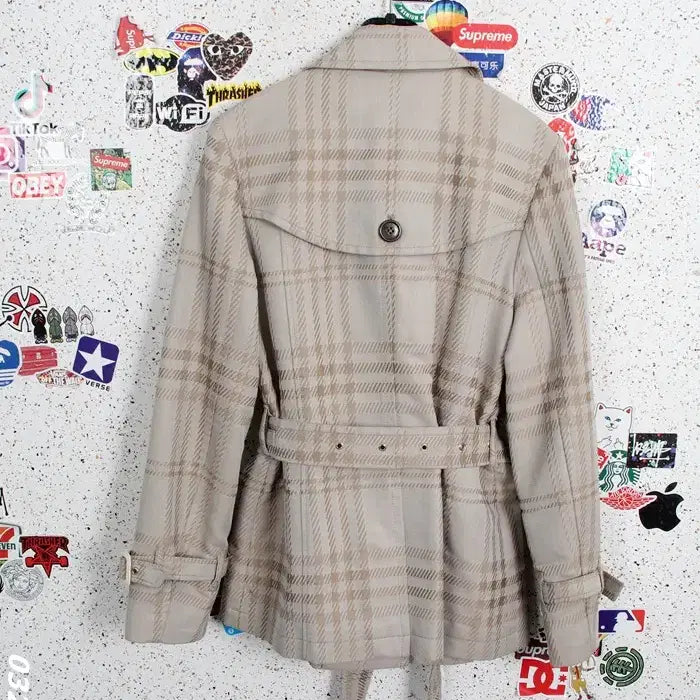 [BUNJANG] Beanpole Floral Check Pattern Short Coat / 여성100/ 빈폴 플로럴 체크패턴 숏코트