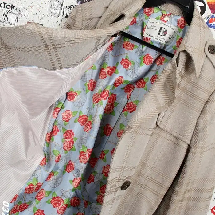 [BUNJANG] Beanpole Floral Check Pattern Short Coat / 여성100/ 빈폴 플로럴 체크패턴 숏코트