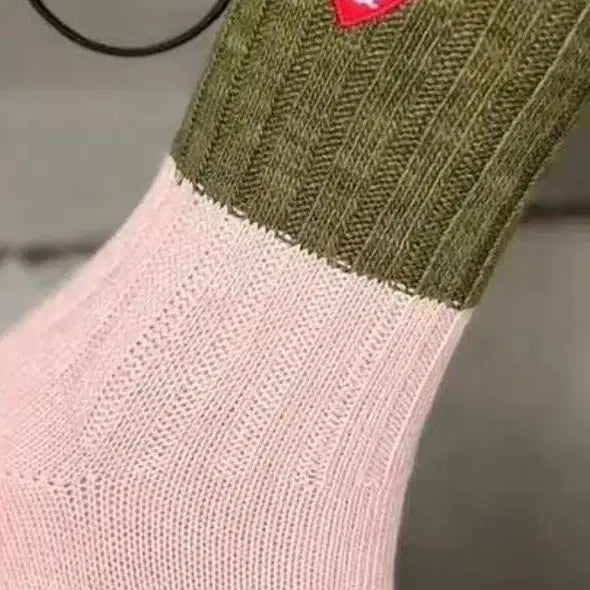 [BUNJANG] Human Made Heart Logo Socks Green/Pink / 휴먼메이드 하트 로고 양말 그린/핑크