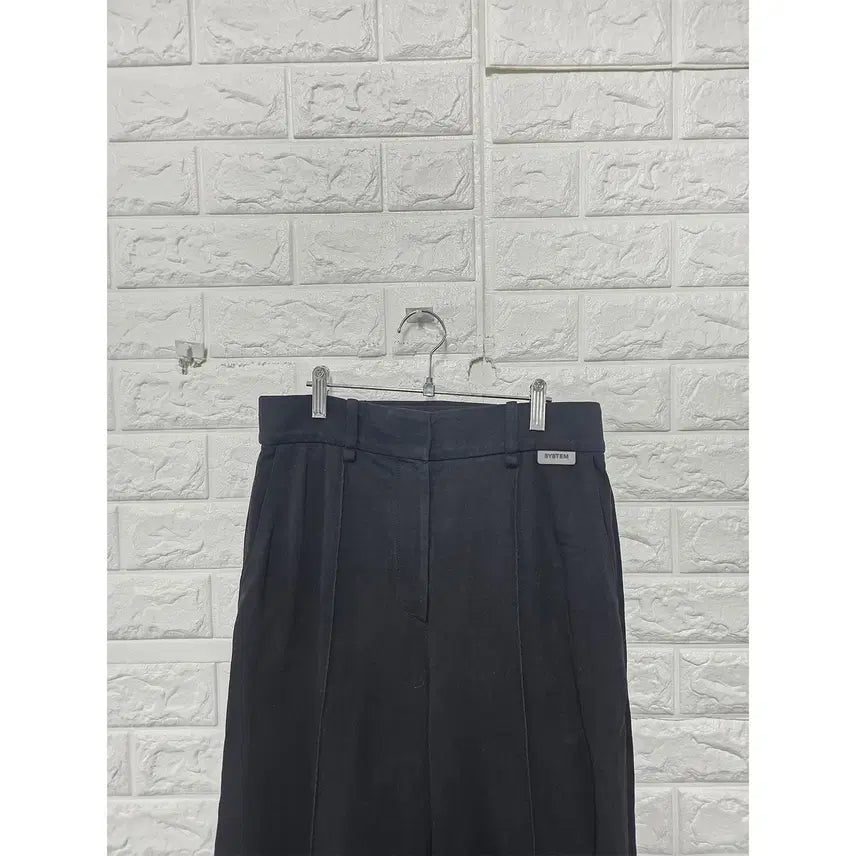 [BUNJANG] System 28-inch Wide Fit Black Cotton Pants / 28인치 23s 한섬 시스템 와이드핏 블랙 면바지 C552