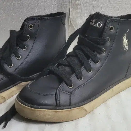 [BUNJANG] Polo Black High-Top Sneakers / 폴로 블랙 하이탑 스니커즈 운동화230
