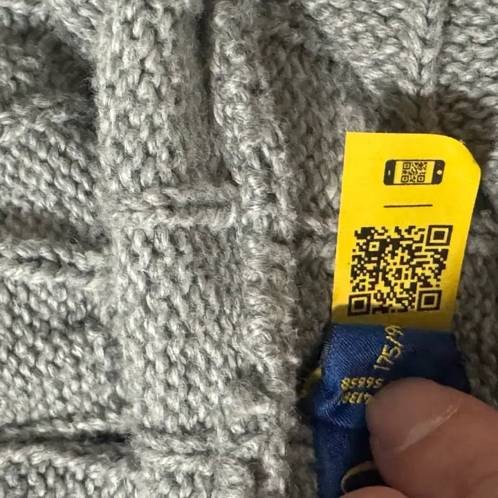 [BUNJANG] Polo Ralph Lauren Cable Knit Hoodie Gray / 폴로 랄프로렌 케이블 니트 후드티 그레이