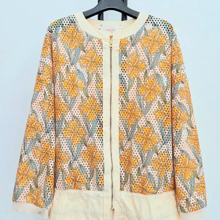 [BUNJANG] Oilily Floral Punching Zip-Up Jacket / 정품 오일릴리 Oillly 폴리 100%  플라워 펀칭 집업 자켓