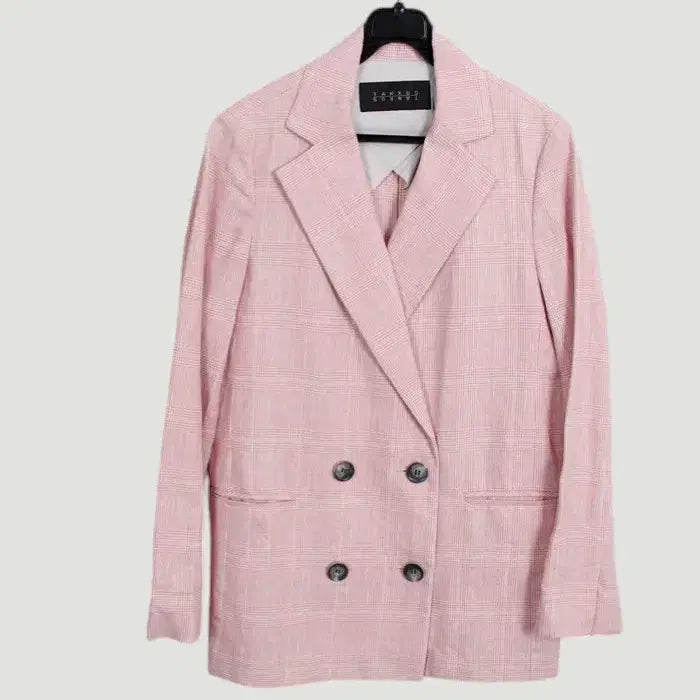 [BUNJANG] Tankers Pink Double Linen Jacket (Women&