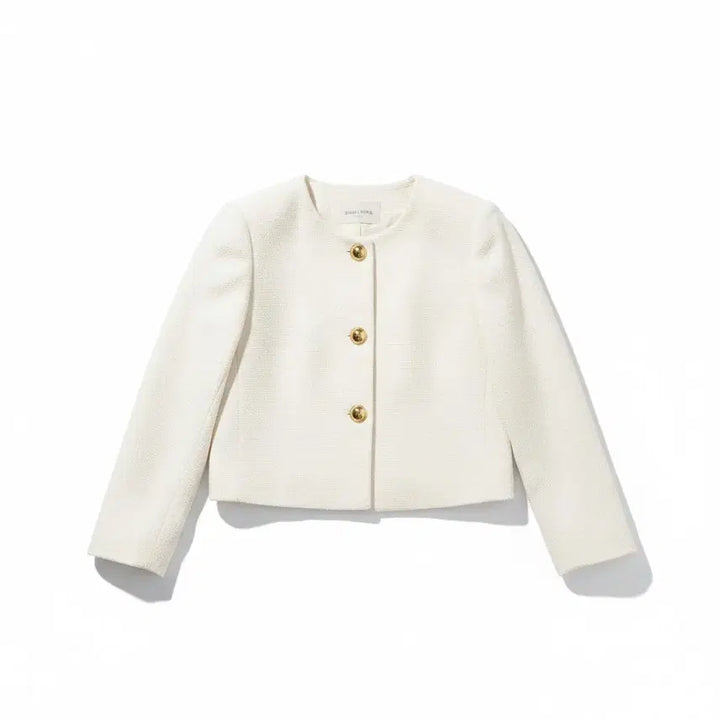 [BUNJANG] Temperature No Collar Tweed Jacket / 여성66/ 온도 노카라 트위드자켓