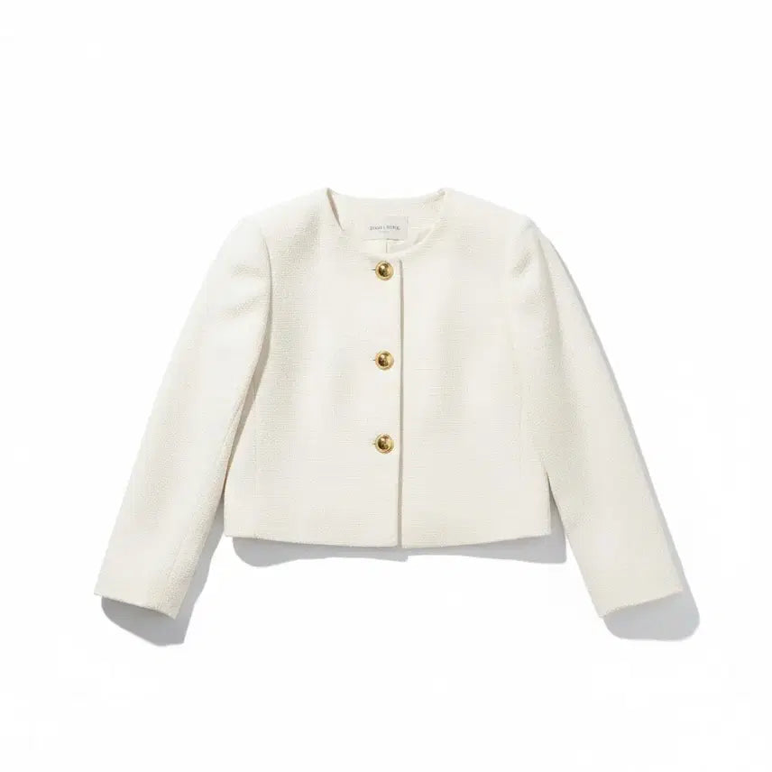 [BUNJANG] Temperature No Collar Tweed Jacket / 여성66/ 온도 노카라 트위드자켓