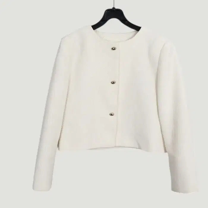 [BUNJANG] Temperature No Collar Tweed Jacket / 여성66/ 온도 노카라 트위드자켓