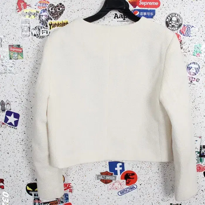 [BUNJANG] Temperature No Collar Tweed Jacket / 여성66/ 온도 노카라 트위드자켓