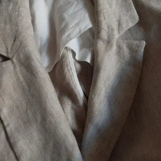 [BUNJANG] Beige Linen Blazer / 베이지 린넨 블레이저