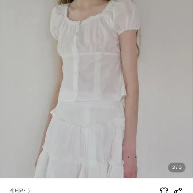 [BUNJANG] Lettera Lace Ruffle Half Sleeves Blouse / 레테라 레이스 러플 블라우스 Lace Ruffle Half Sleeves
