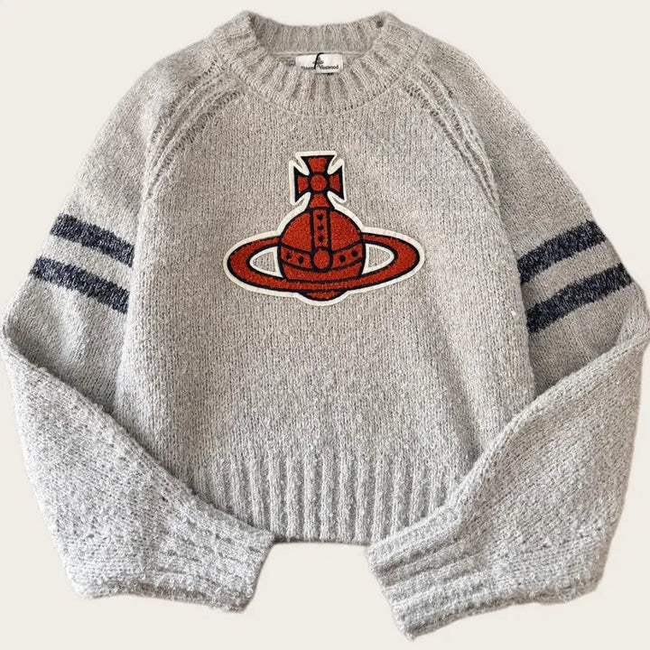 [BUNJANG] Vivienne Westwood Big Logo Knit Sweater / 비비안 웨스트우드  니트   진그레이  연그레이 빅로고  봄   여성