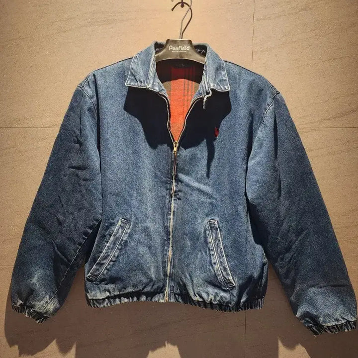 [BUNJANG] 90s Polo Ralph Lauren Denim Blouson Jacket (Tartan Lining / Cropped Fit) / 90s 폴로 랄프로렌 데님 블루종 자켓 (타탄체크 안감 / 크롭핏)