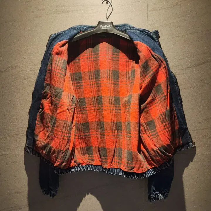 [BUNJANG] 90s Polo Ralph Lauren Denim Blouson Jacket (Tartan Lining / Cropped Fit) / 90s 폴로 랄프로렌 데님 블루종 자켓 (타탄체크 안감 / 크롭핏)