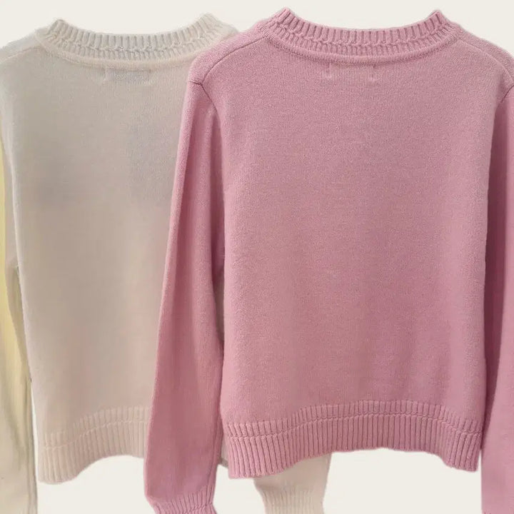 [BUNJANG] Vivienne Westwood Small Logo Cardigan - White Pink - Women&