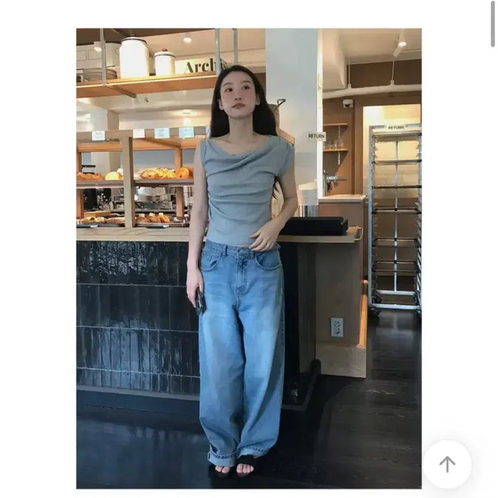 [BUNJANG] Blemto Daily Wide Denim Pants (S) / 블렘토 데일리와이드데님팬츠 s