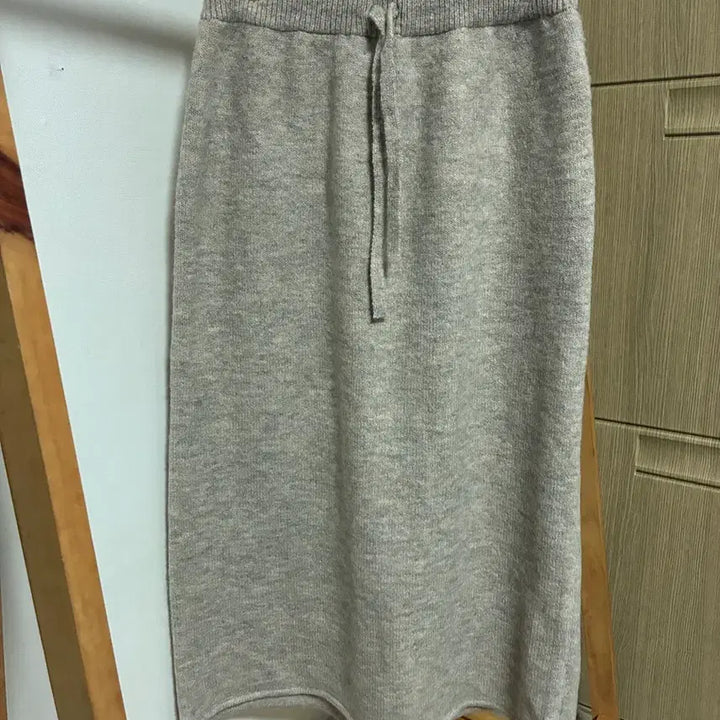 [BUNJANG] Beige Knit Long Skirt / 베이지 니트 롱스커트