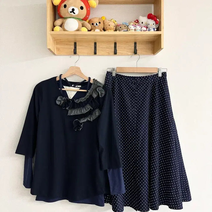 [BUNJANG] Vintage Japanese Hagumi Suzuko Layered Coord Set / 일본빈티지 일본소녀 하구미 스즈코 너드 모리걸 히피 레이어드코디세트