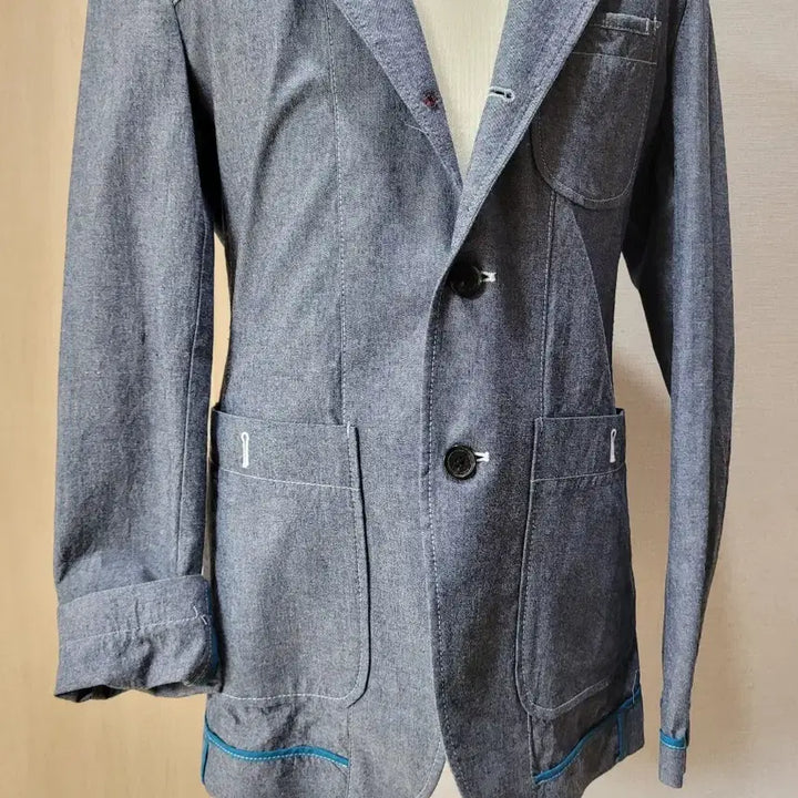 [SOLD OUT] 캘번 KELBURN 남자 샴브레이 사파리자켓 105 블루