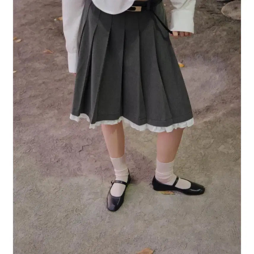 [BUNJANG] ZARA Pleated Ruffle Midi Skirt - Size M / 자라 플리츠 미디 스커트 m