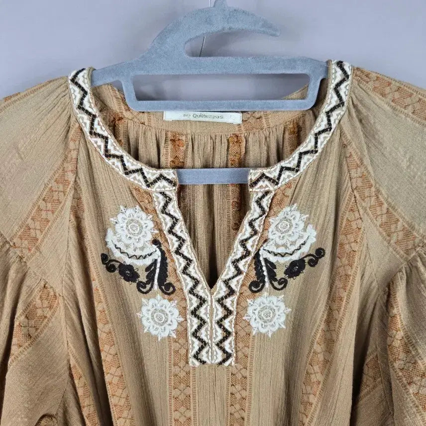[BUNJANG] NE QUITTEZ PAS Bohemian Embroidered Long Dress / [무료배송]NE QUITTEZ PAS 에스닉 보헤미안 자수 롱 원피스