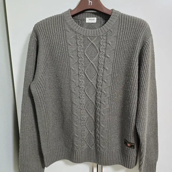 [BUNJANG] Monoflow Cable Knit Sweater - Grey, Size M / 모노플로우 케이블 니트 그레이 M 사이즈
